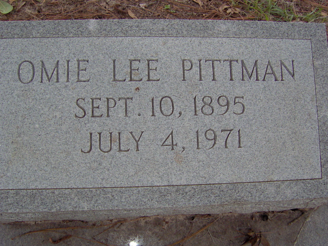 Headstone for Pittman, Omie Lee